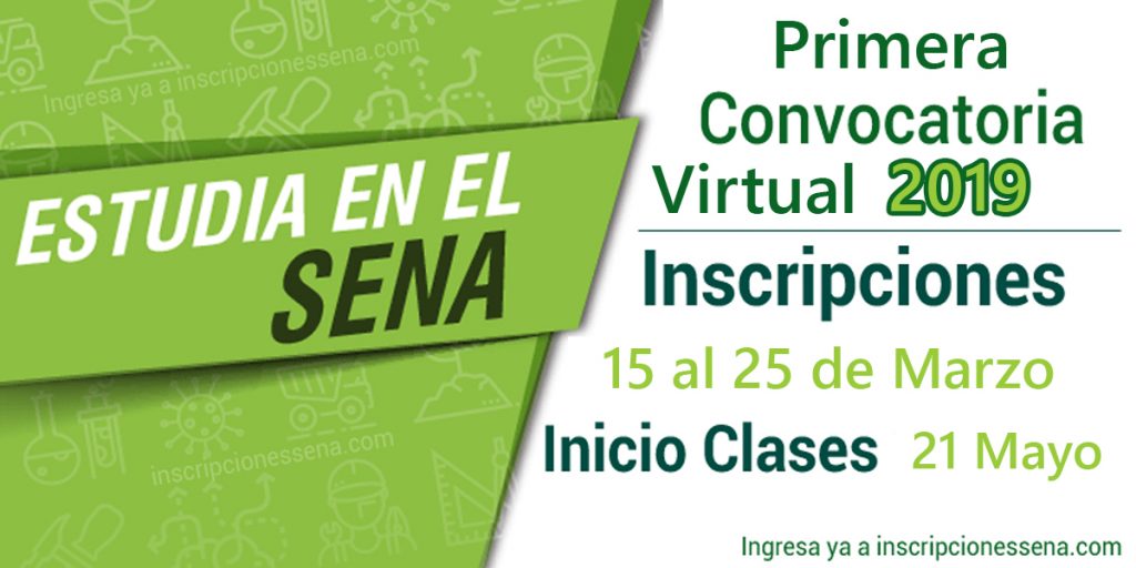 SENA virtual 2019 inscripciones sena 2019 primera convocatoria sena virtual