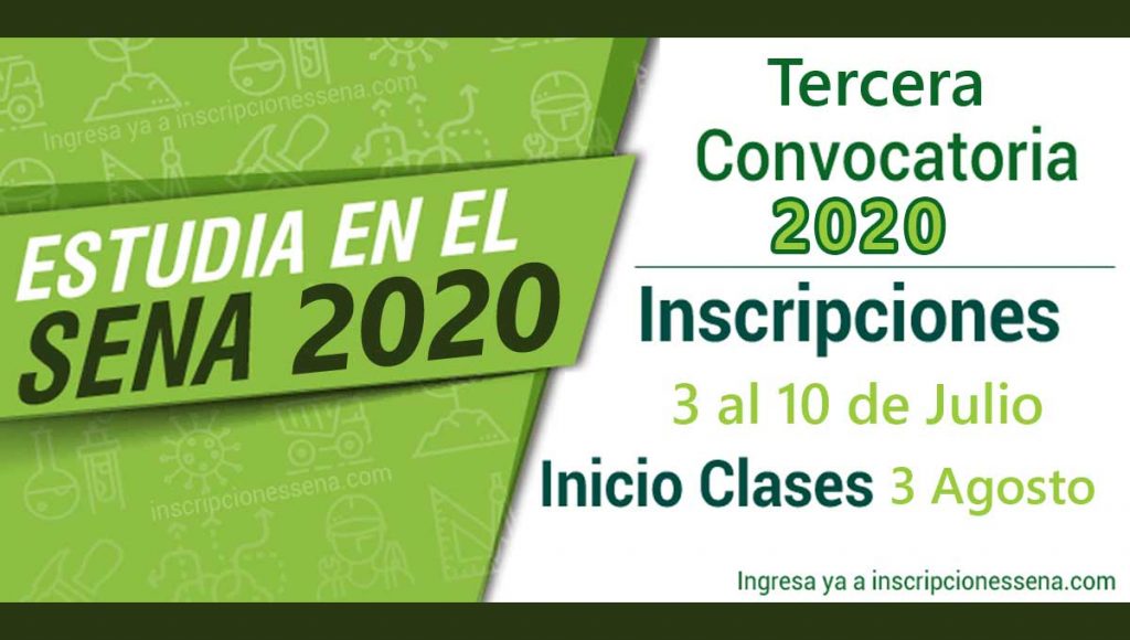 Inscripciones SENA 2020 Tercera Convocatoria