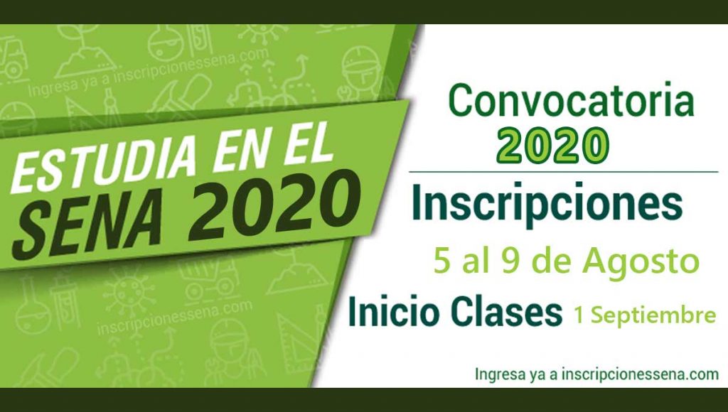 Inscripciones SENA 2020 Convocatoria Presencial y a Distancia Septiembre