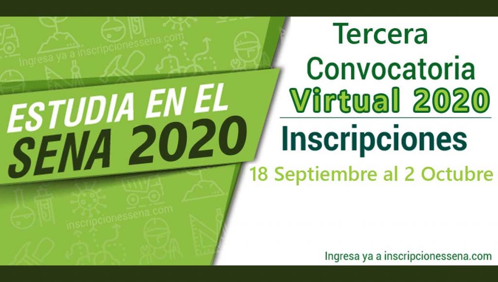 inscripciones SENA 2020 tercera convocatoria virtual