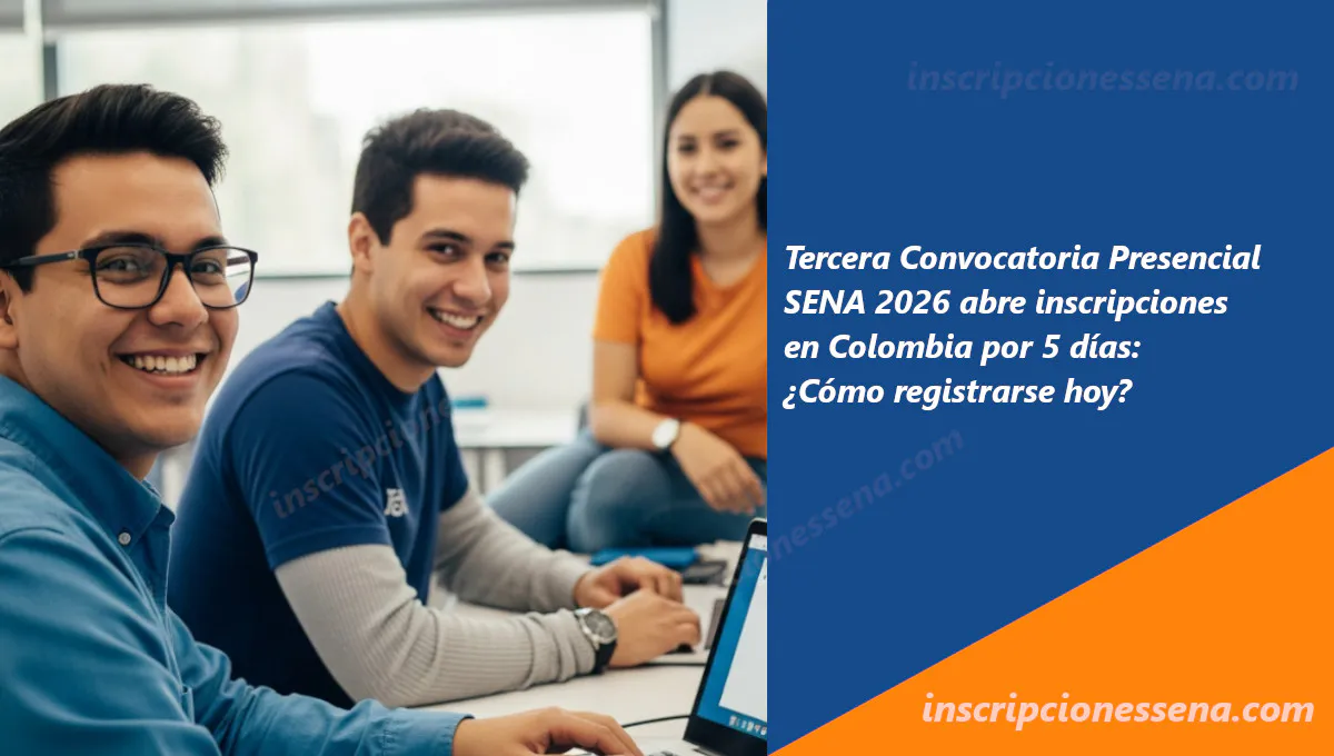 Tercera Convocatoria Presencial SENA 2026 abre inscripciones en Colombia por 5 días: ¿Cómo registrarse hoy? Tercera Convocatoria Presencial SENA 2026 abre inscripciones en Colombia por 5 días Cómo registrarse hoy